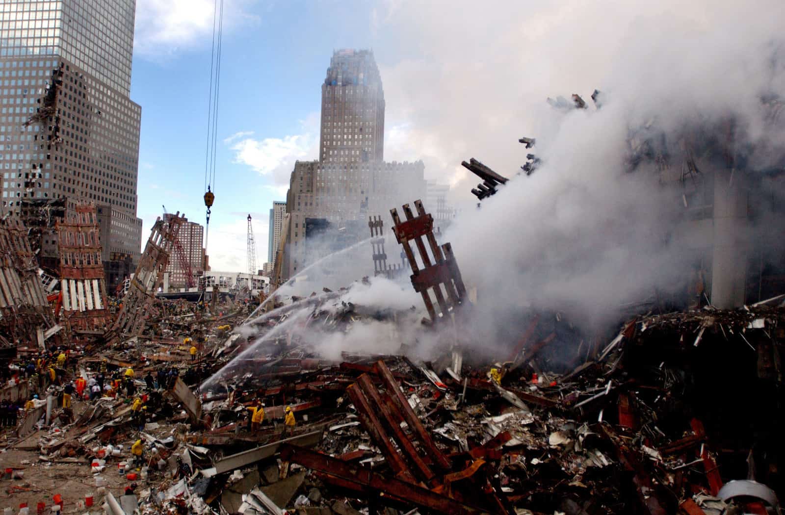fires still burn amidst the rubble and debris of the world trade centers in de85d1 1600 2f98b564